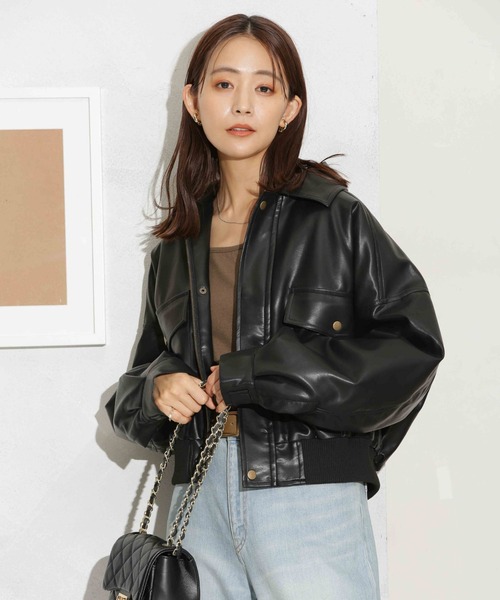 NANO universe（ナノ・ユニバース） レザージャケット FREE ブラック