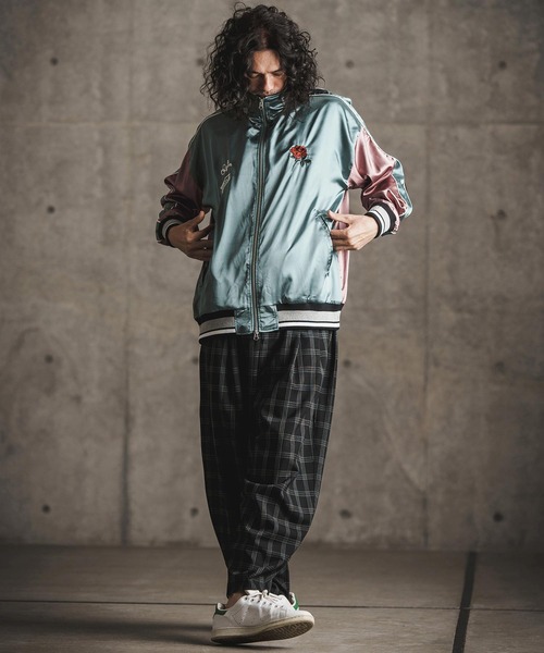 GLIMCLAP スカジャン mj9734- Stand collar souvenir jacket