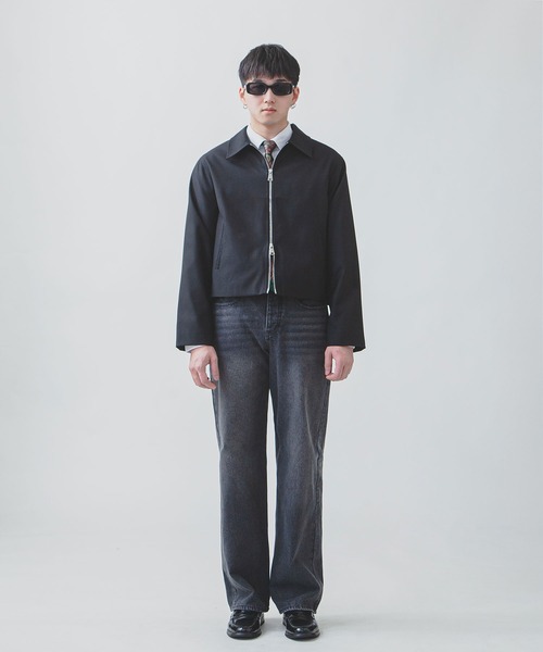 ZIP FIVE -White Line- ブルゾン アウター 「White Line」 ミニマル