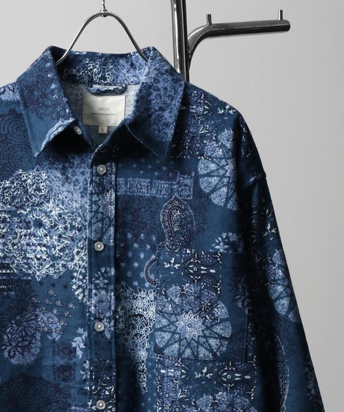 ZIP FIVE（ジップ ファイブ） シャツ ネルシャツ 総柄 プリント 綿100