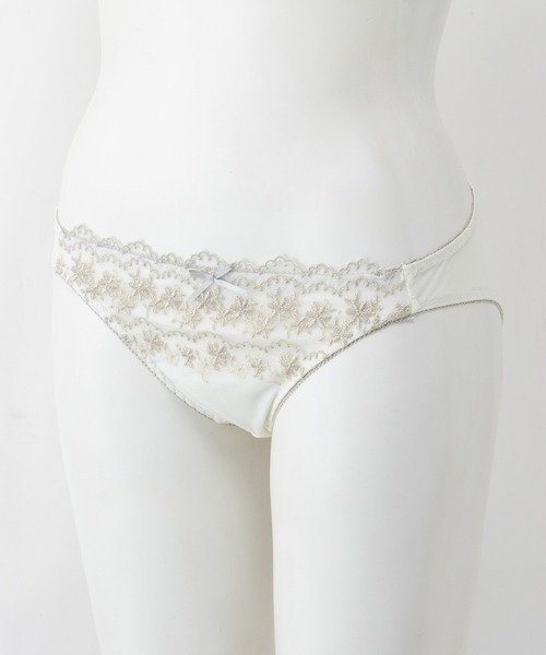 Honeys（ハニーズ） ブラジャー ショーツセット 小花柄ラメ刺繍ブラ