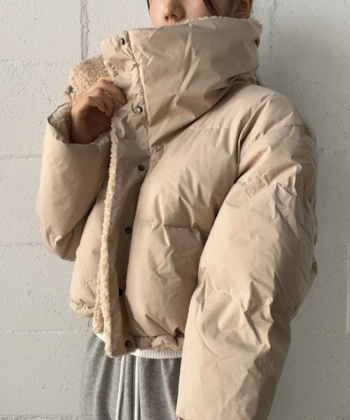 DIAVEL ダウンコート ダウンジャケット リバーシブルショート丈