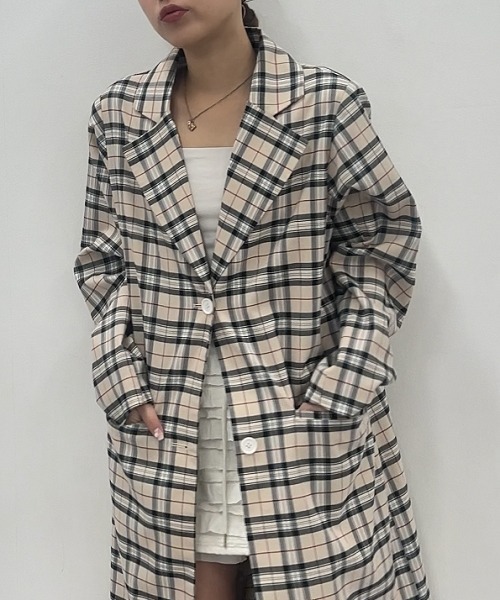 TTOL コート チェスターコート スプリングコート（チェック柄