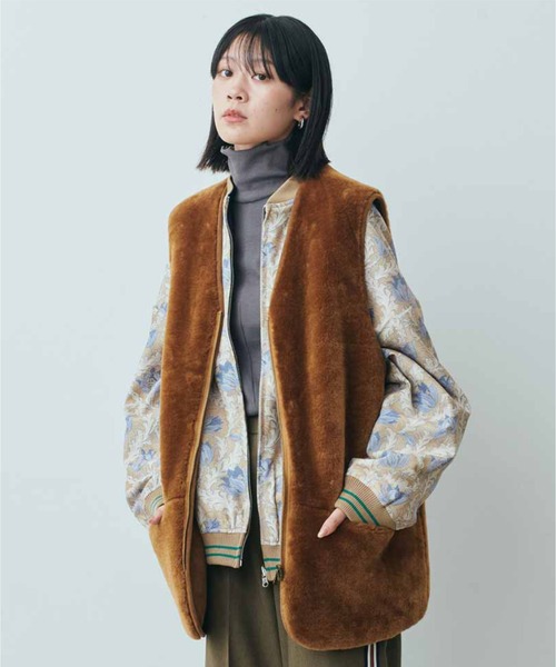 MEDE19F（メデジュウキュウ） ベスト ジレ リバーシブルフェイクファー