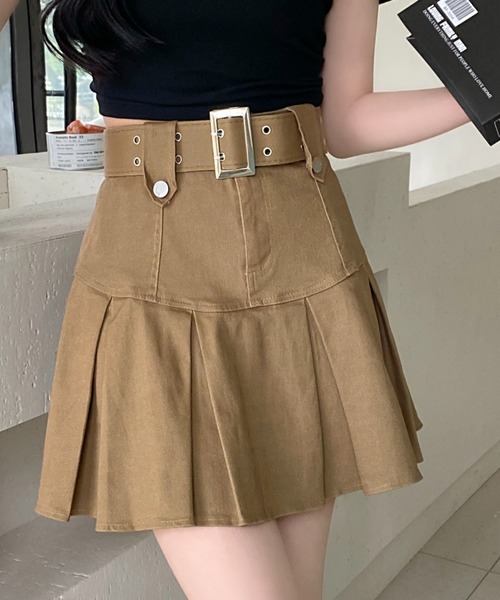 DIAVEL スカート ベルト付きプリーツミニスカート : ZOZOTOWN Yahoo!店
