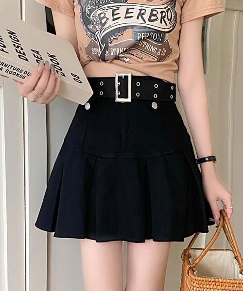 DIAVEL スカート ベルト付きプリーツミニスカート : ZOZOTOWN Yahoo!店