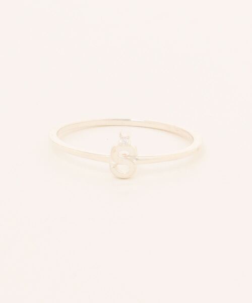 con affetto 指輪 リング シルバー925イニシャルリング レディース