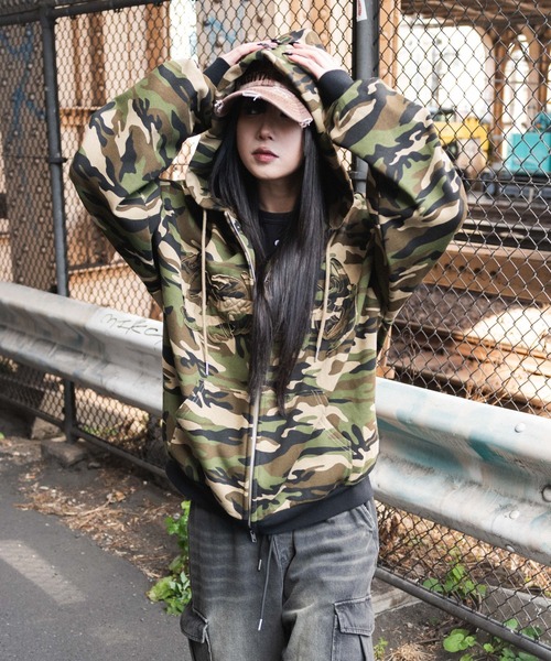 LTR DEPTH パーカー LTR DEPTH/カモフラグラフィックZIPパーカー