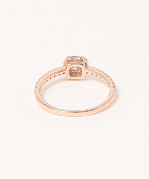 con affetto 指輪 リング K18ダイヤスクエアリング レディース