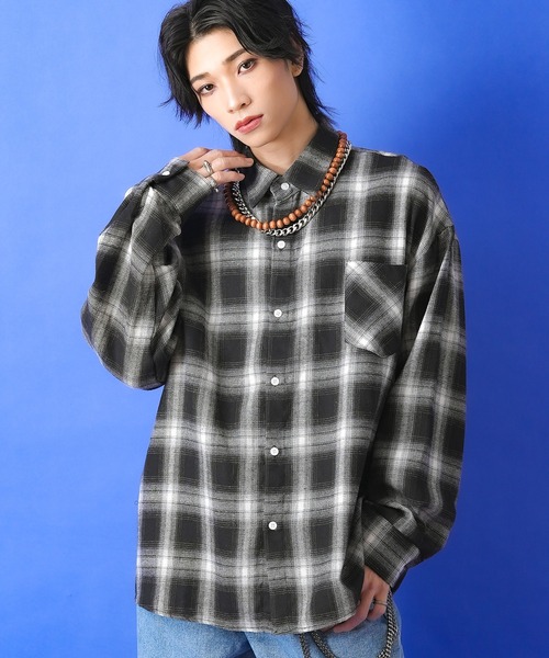 シャツ a.p.o.v. オンブレチェックネルシャツ メンズ レディース