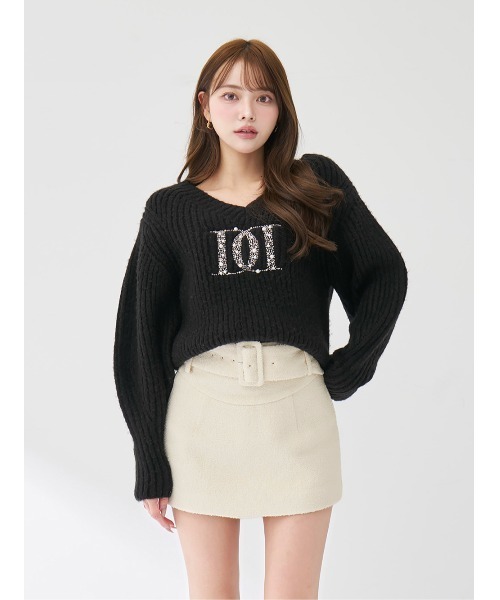 Darich（ダーリッチ） ニット セーター ファンシービーズDDロゴ