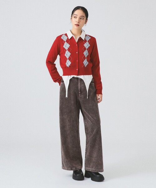 Ray BEAMS（レイ ビームス） カーディガン アーガイル クルーネック