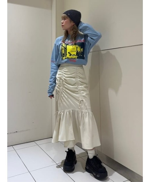 SLY（スライ） スカート ASYMMETRY GATHER SK アシンメトリー ギャザー