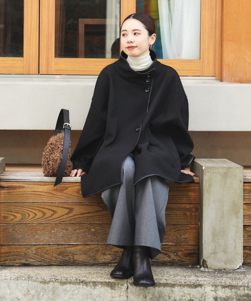 BEAMS HEART（ビームス ハート） ポンチョ パイピング ポンチョ風