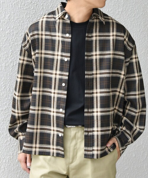 SHIPS any シャツ any:「洗濯機可能」トラッド チェックカラー