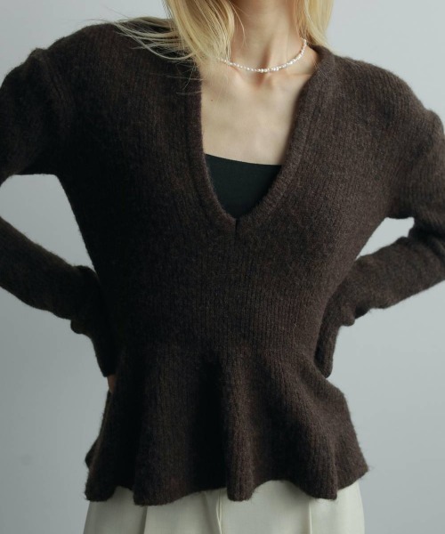 anuke（アンヌーク） ニット セーター Soft Peplum Knit レディース