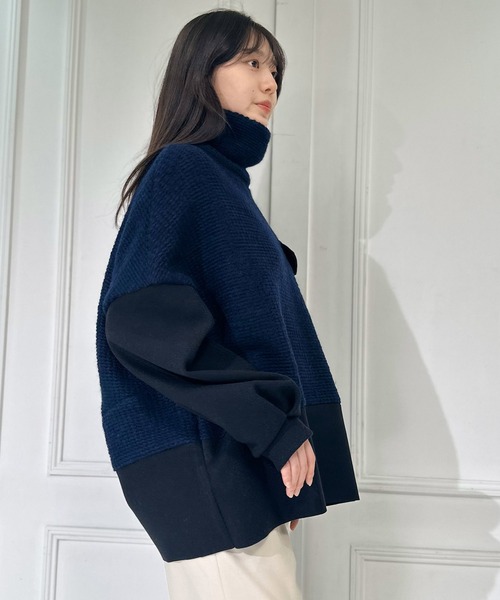 AVIE（アビィ） ニット セーター インポートニットリブハイネックプル