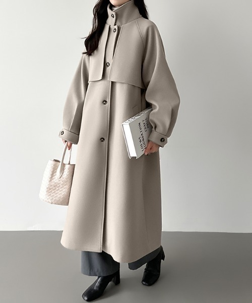 COCOMOMO ステンカラーコート コート ロングコート 2way スタンド