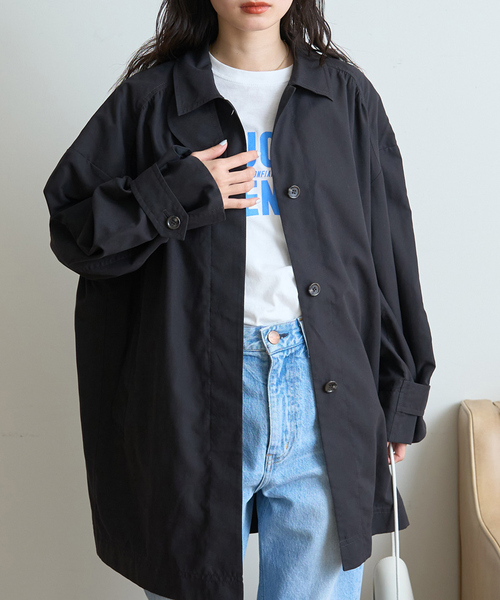 Rouge vif（ルージュ ヴィフ） ステンカラーコート コート ピーチ加工