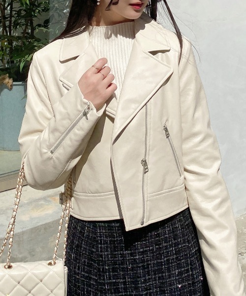 INGNI（イング） レザージャケット ライダース 「WEB限定」クロップド