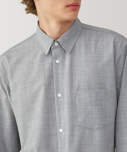 無印良品（MUJI） シャツ 「MUJI Labo」紳士 ウール混レギュラーカラー