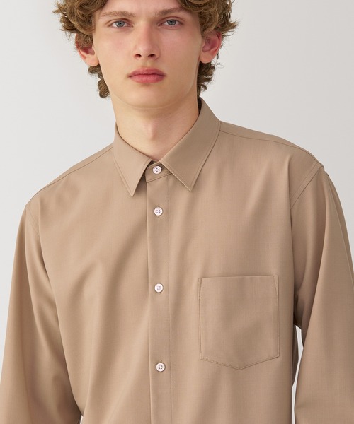 無印良品（MUJI） シャツ 「MUJI Labo」紳士 ウール混レギュラーカラー