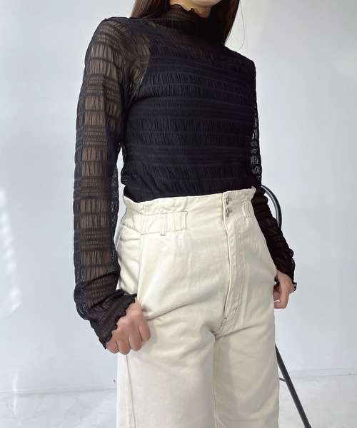 AS KNOW AS（アズノゥアズ） tシャツアソートシアー ハイネック