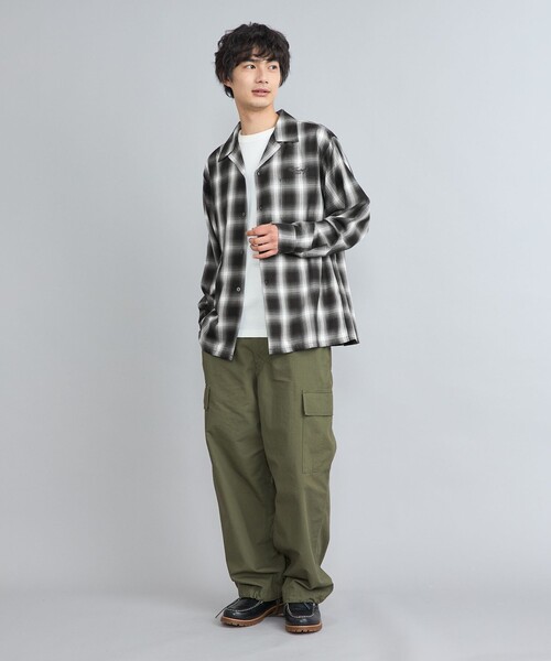 TOWNCRAFT（タウンクラフト） シャツ 別注オンブレチェックオープン