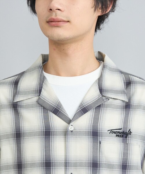 TOWNCRAFT（タウンクラフト） シャツ 別注オンブレチェックオープン