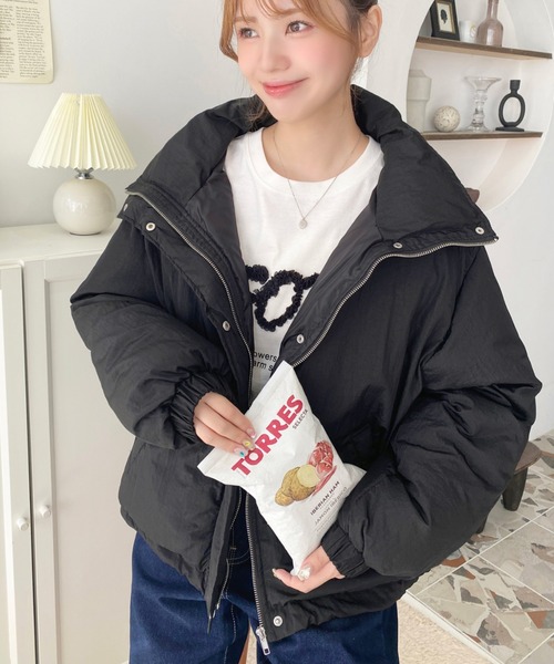 moment+ ダウンコート ダウンジャケット ナイロン光沢シャイニー