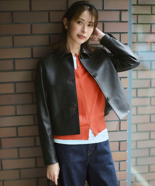 23区（ニジュウサンク） コート アウター ラムレザー ステンカラー