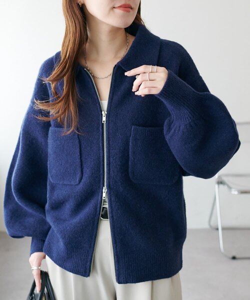 Discoat（ディスコート） カーディガン ダブルジップニットジャケット