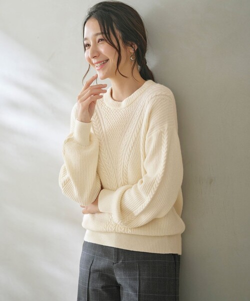 ANY SIS（エニィスィス） ニット セーター 「洗える」フロントケーブル