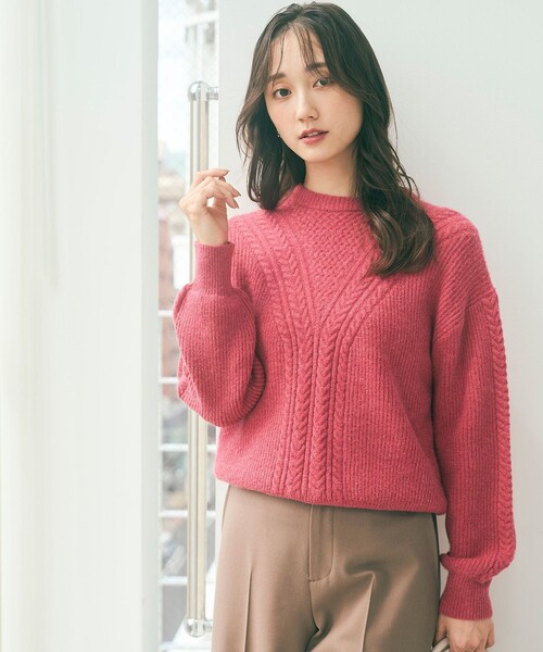 ANY SIS（エニィスィス） ニット セーター 「洗える」フロントケーブル