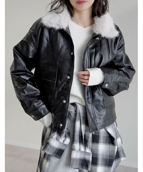 Re:EDIT（リエディ） レザージャケット ライダース 「裏ファー」2WAY