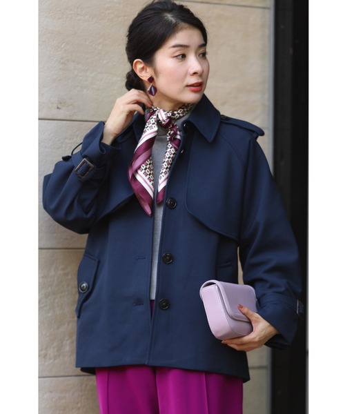 シンプルライフ ネイビー トレンチコート 中ベスト取り外し可 LLサイズ