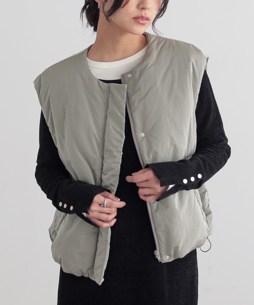 for/c（フォーシー） ダウンベスト ベスト 撥水中綿ショートベスト