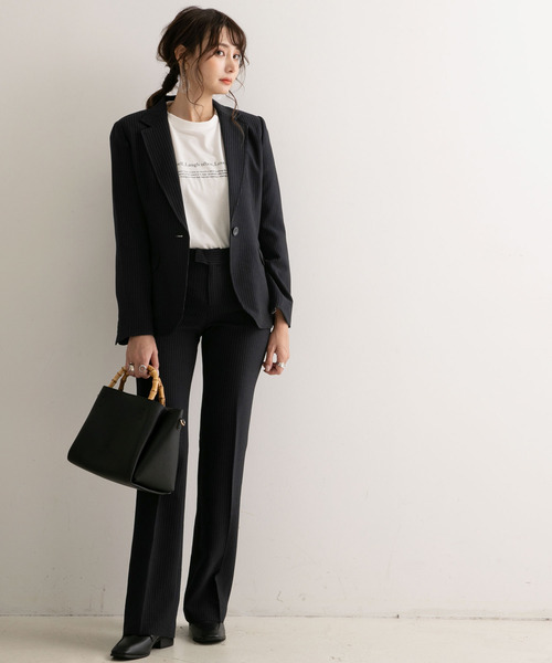 Newlyme（ニューリーミー） セットアップ 裏地ストライプ洗える