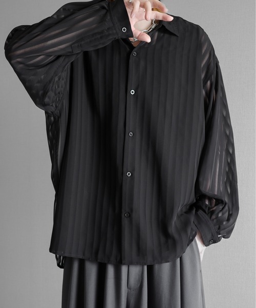 KUUUPY（クーピー） シャツ Shadow Stripe Sheer Shirt - シャドー