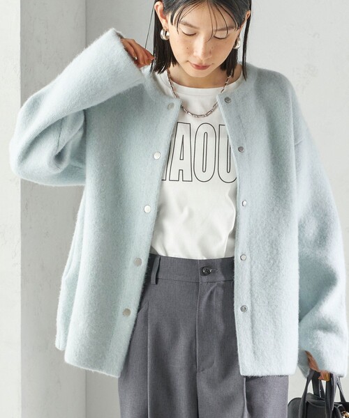 SHIPS（シップス） ノーカラーコート コート フォックス ブレンド ノー