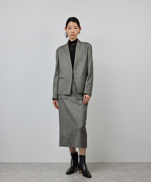 ROPE'（ロペ） ジャケット ノーカラージャケット ウールレーヨンノー