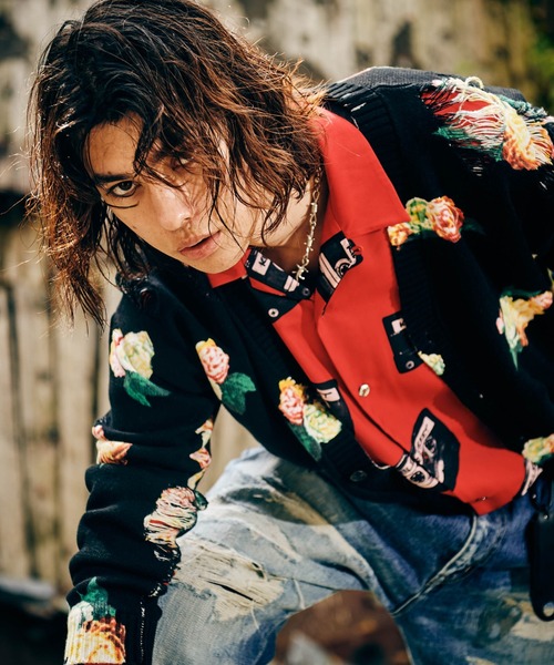 glamb（グラム） カーディガン Damaged Flower Cardigan / ダメージ