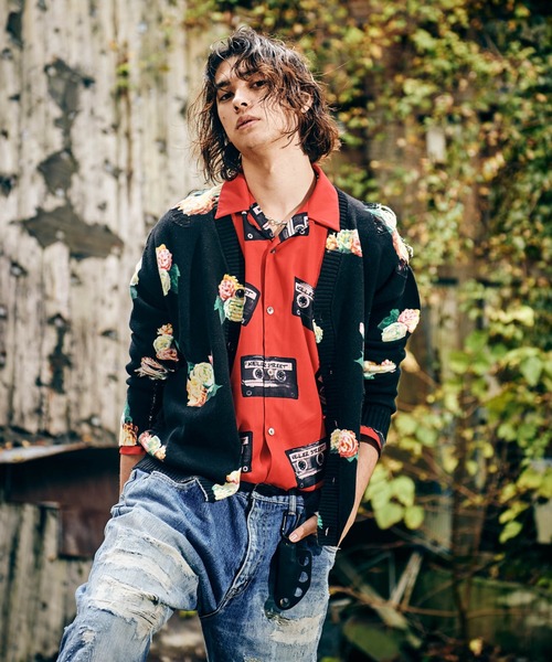 glamb（グラム） カーディガン Damaged Flower Cardigan / ダメージ
