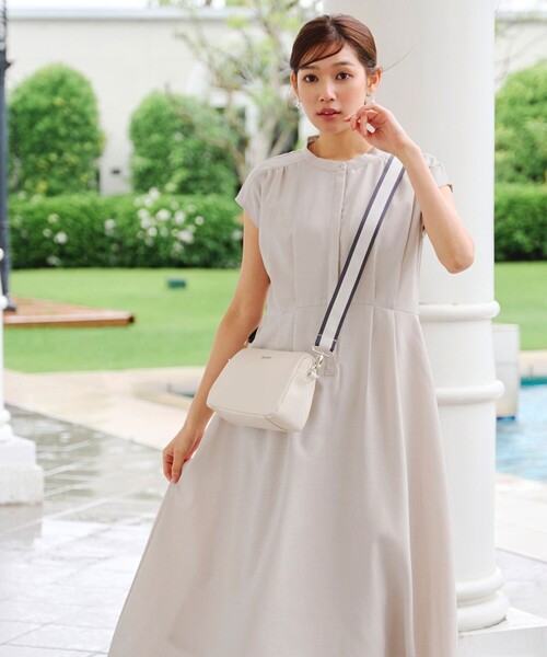 Tiaclasse ワンピース 「洗える」リネンライクフレンチスリーブ