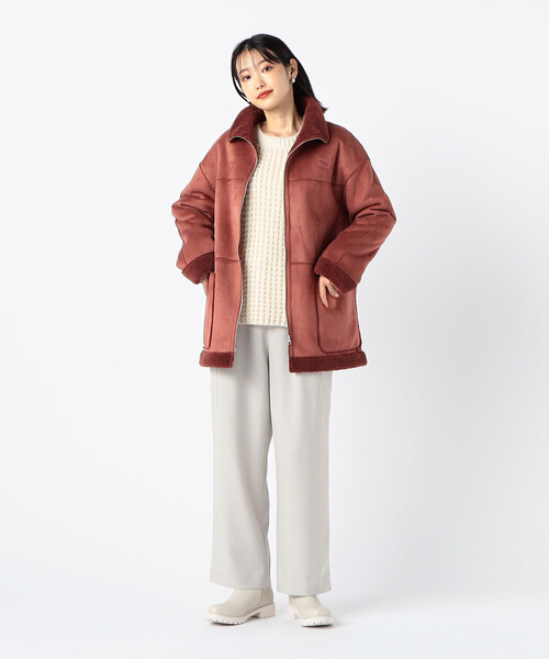 COMME CA ISM（コムサイズム） ムートンコート ボアコート フェイク