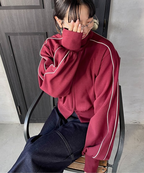 ブルゾン アウター 前開きZIPトラックジャケット「手洗い可能