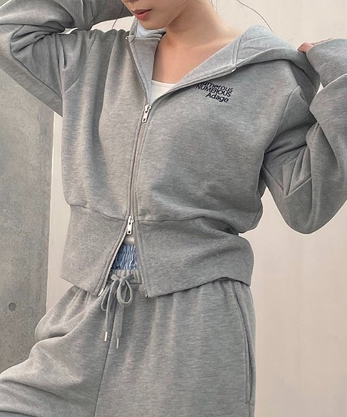 AS KNOW AS（アズノゥアズ） パーカー ワンポイントロゴ刺繍 ダブル