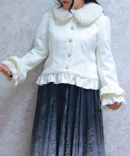 axes femme（アクシーズ ファム） ピーコート pコート ローズリボン付