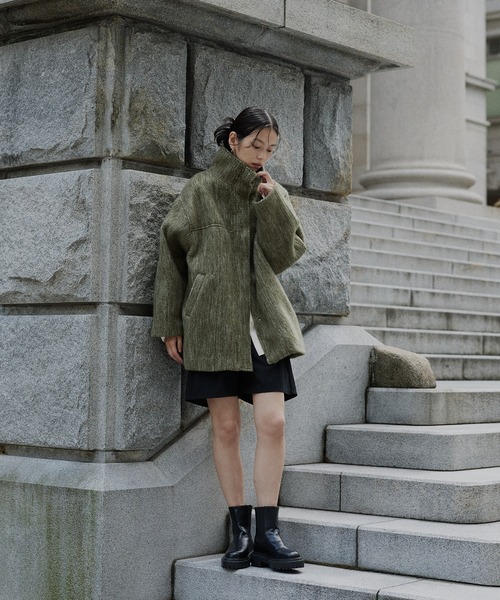 hellam（ヘラム） ステンカラーコート コート シャギースタンドカラー