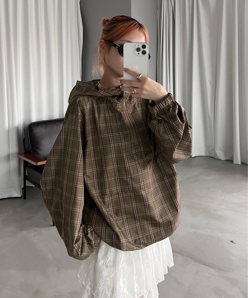 パーカー アソートチェックアノラック メンズ レディース : ZOZOTOWN